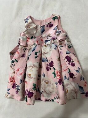 Infant Pink Floral Dress, 12 months
